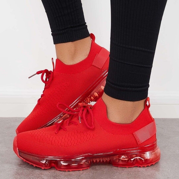 la sheelah Shoes - Sale🥰Flow clear bubble red mesh tennis shoes clear soles super cute and comfy!